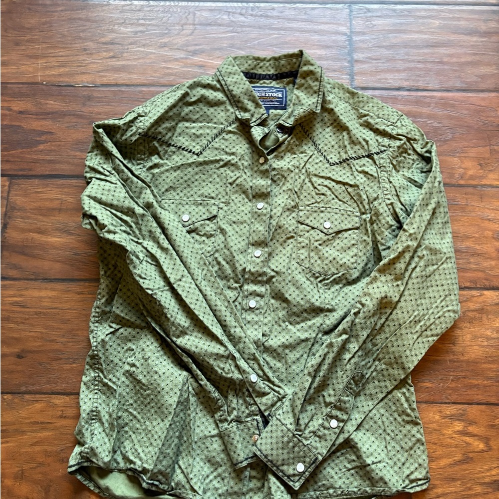 Panhandle Slim Olive Patterned Shirt
